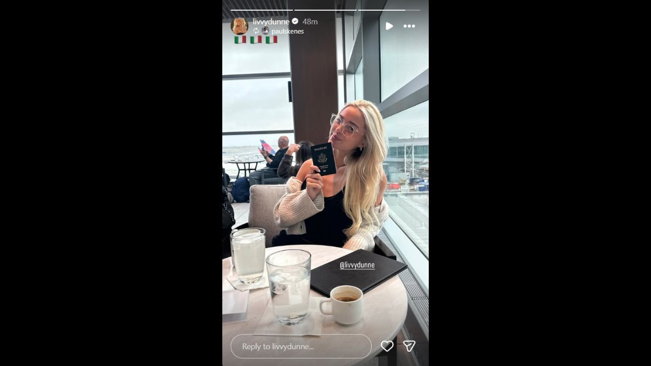 Screenshot of Olivia Dunne&#039;s Instagram Story (Image from - Instagram.com/@livvydunne IG Stories)