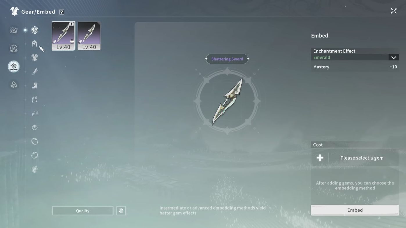 It&#039;s easy to embed those gems right into your gear (Image via A-Plus/YouTube@Krow)