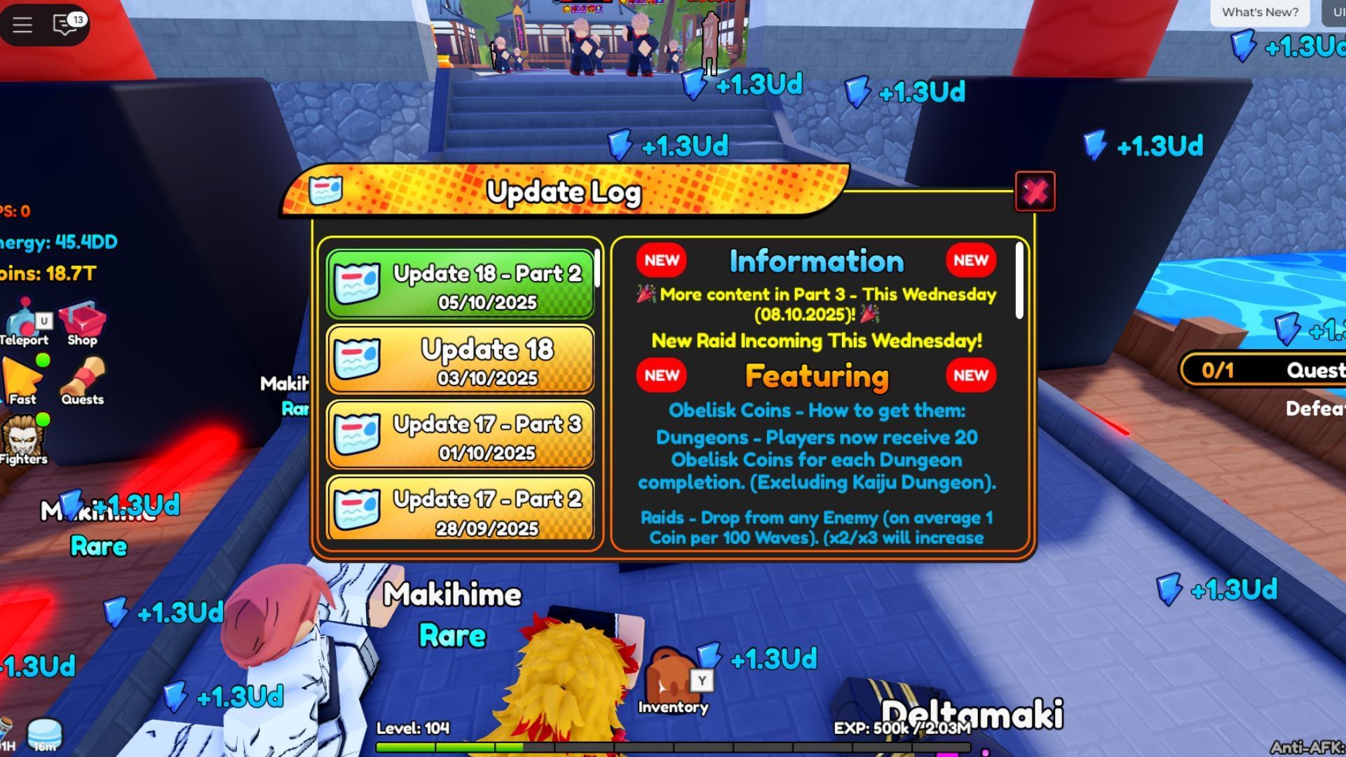 Developers have added Obelisk coins to the game with this update (Image via Roblox)