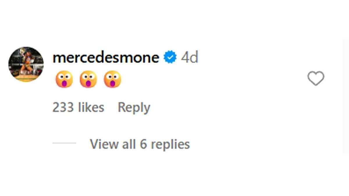 Mone&#039;s reaction to the brutal spot [Image credit: AEW&#039;s Instagram post]