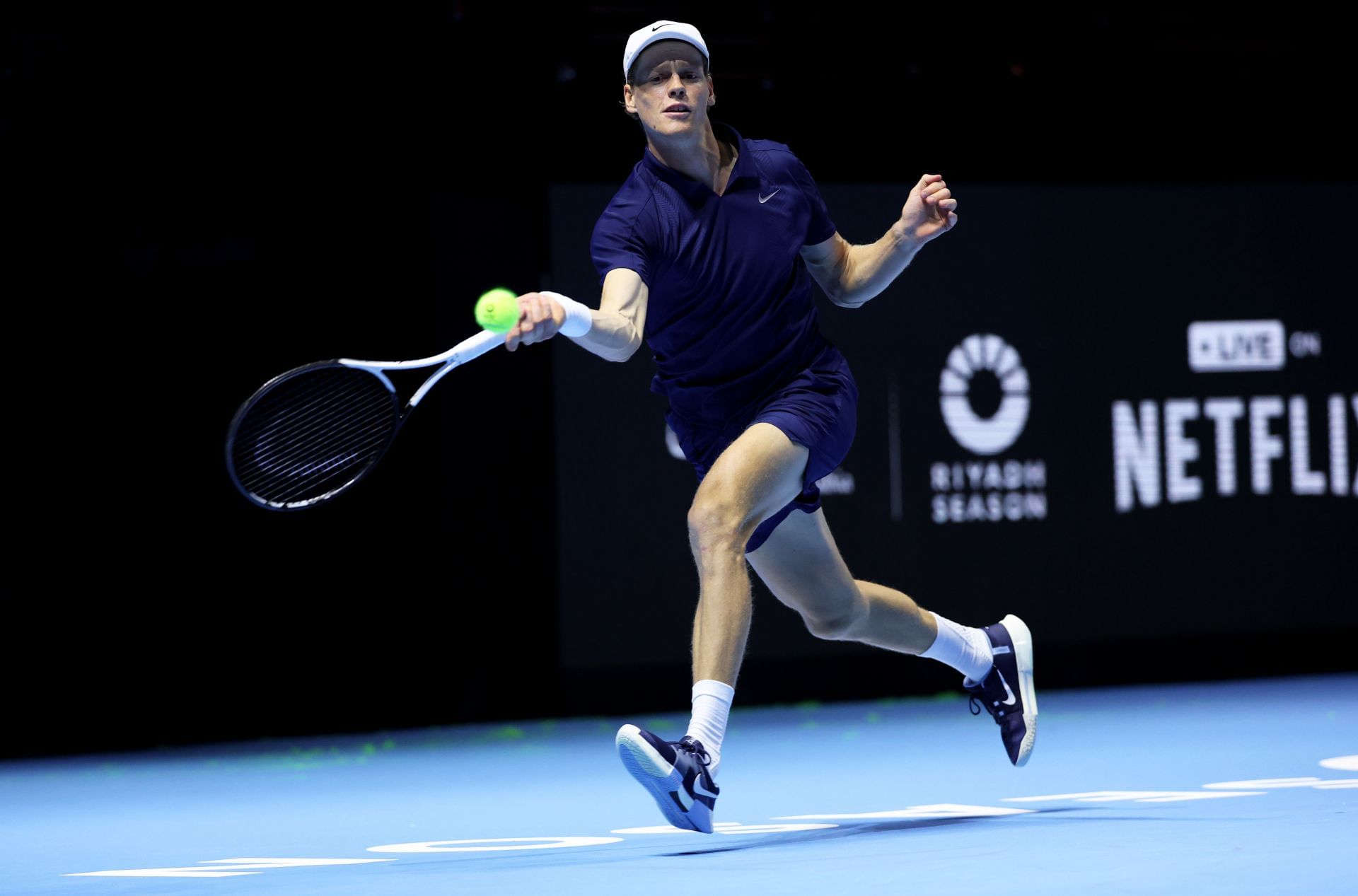 Sinner in action at the Six Kings Slam 2025 - Day One - Source: Getty