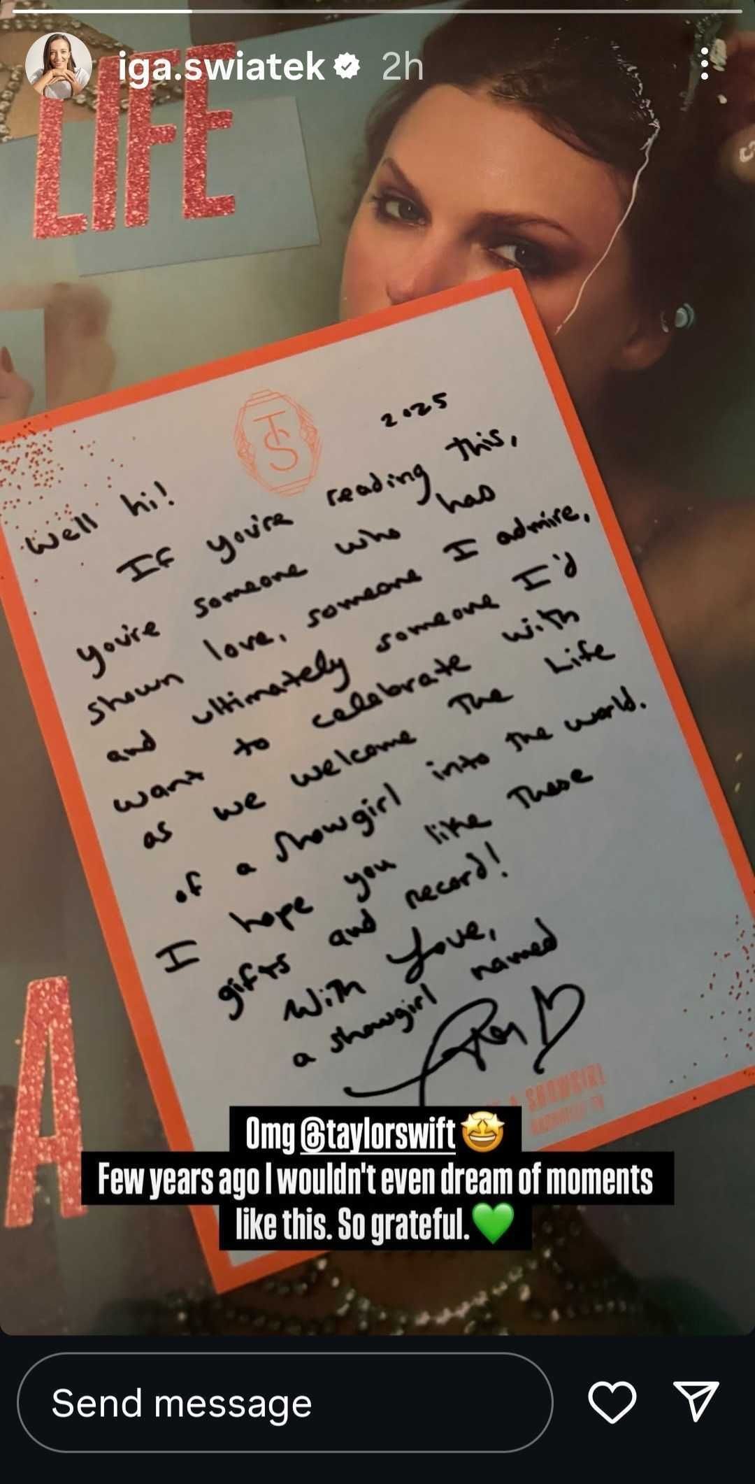 Swiatek&#039;s Instagram story