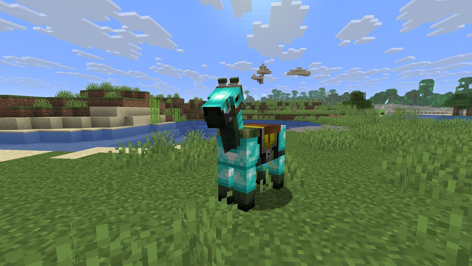 Use armor on the zombie horse to prevent it from burning during the day, as well as for providing an added layer of protection (Image via Sportskeeda Gaming || Mojang Studios)