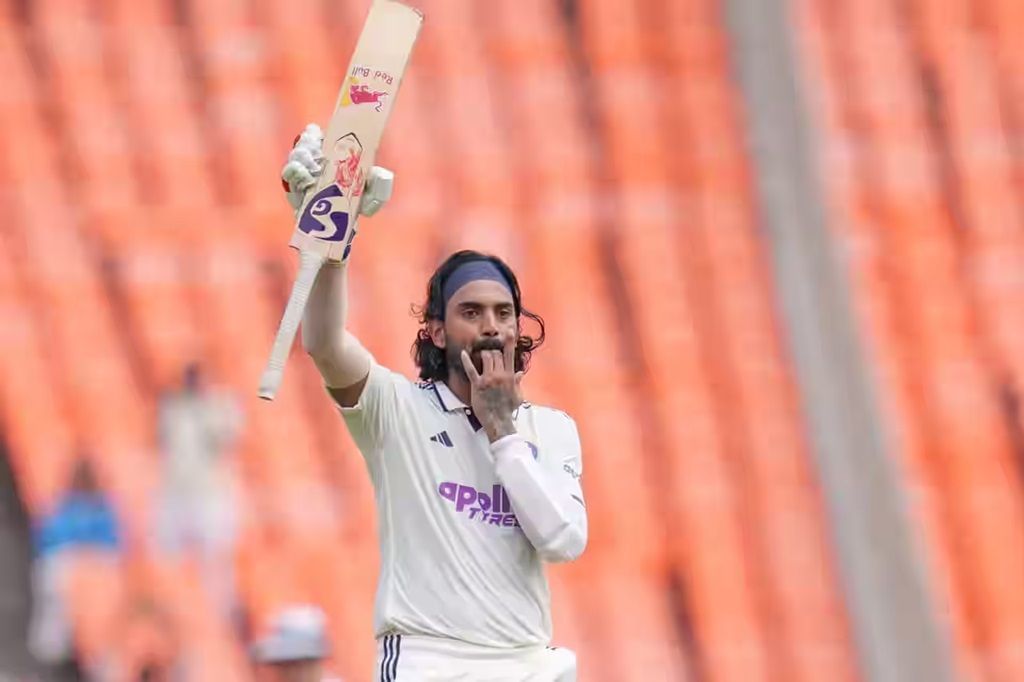 KL Rahul scored his second Test century in India in Ahmedabad. [P/C: BCCI]