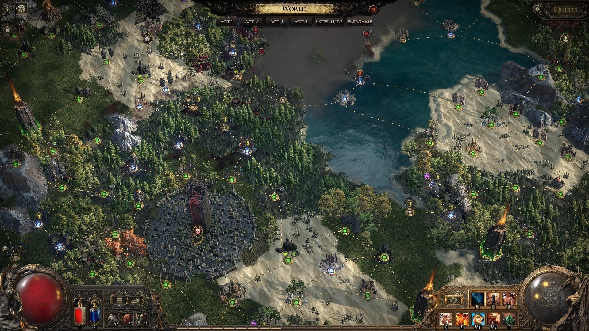 Finding the Jade Isle across Atlas can take some time (Image via Grinding Gear Games)