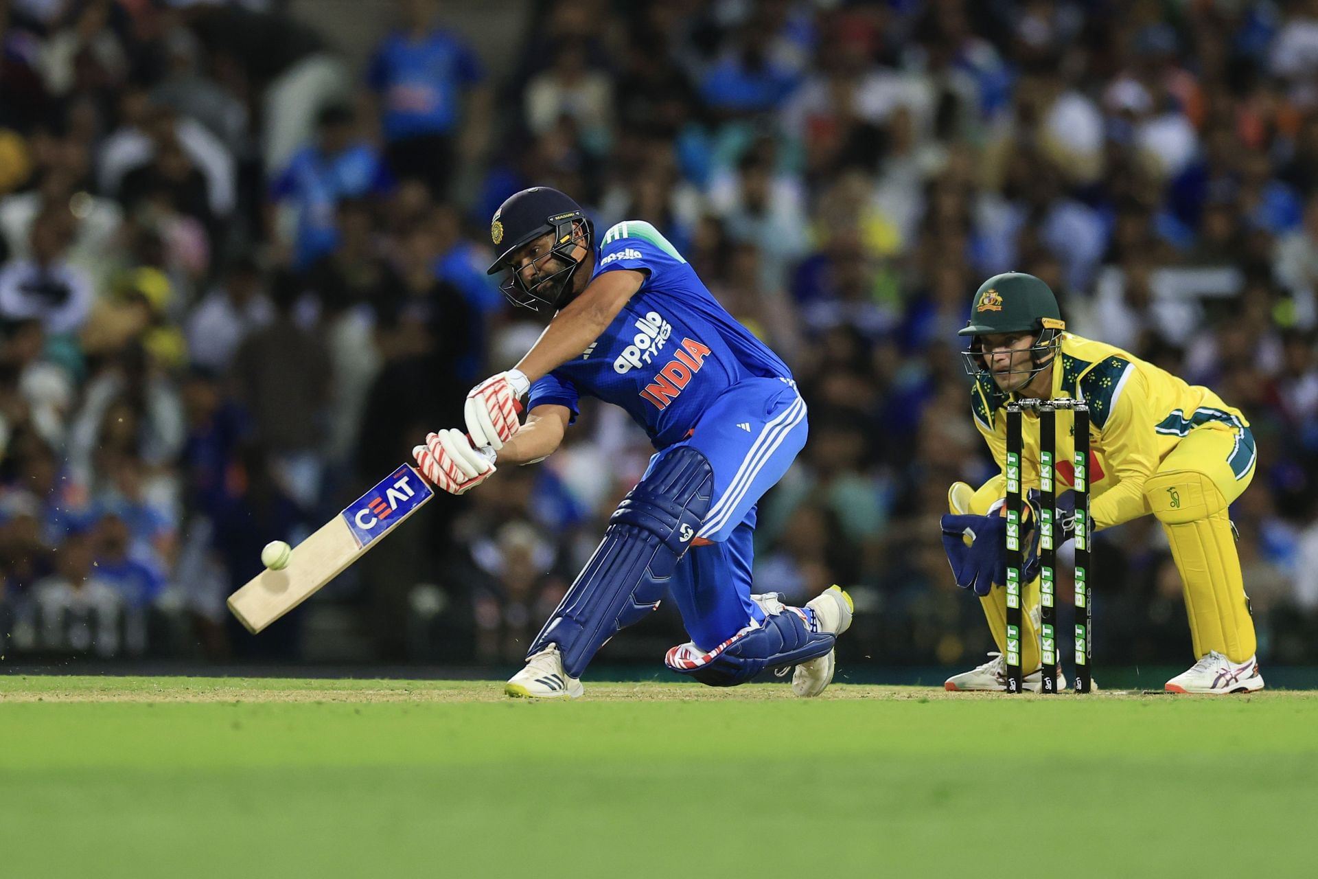 Rohit Sharma struck 13 fours and three sixes during his unbeaten 121-run knock. [P/C: Getty]