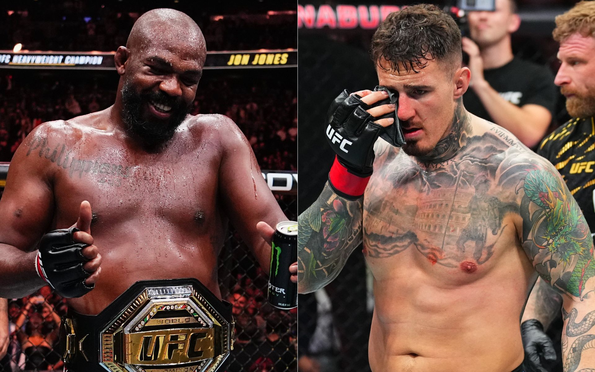 Both Jon Jones (left) and Tom Aspinall (right) has fought Ciryl Gane. [Images courtesy: Getty Images]
