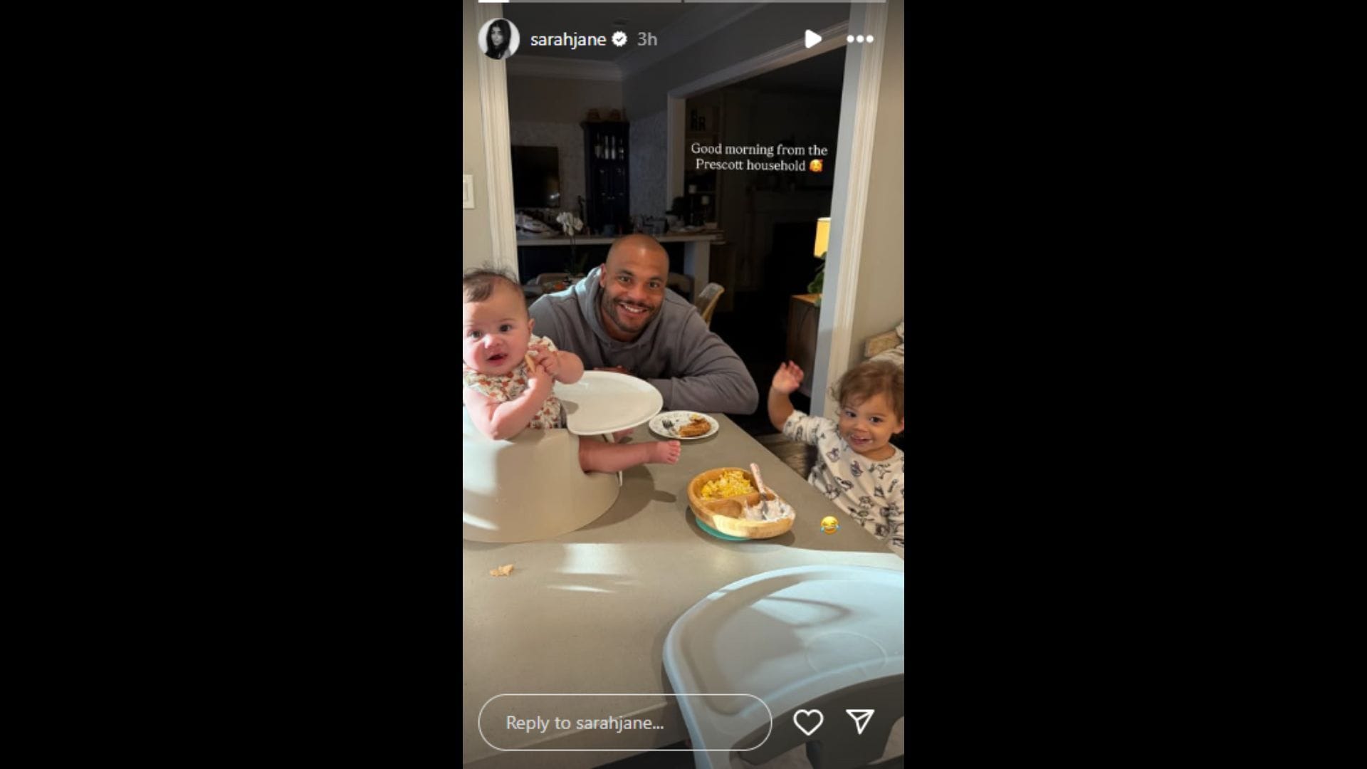 Sarah James Ramos shared a photos of Prescott and their daughters. (Photo via Sarah Jane Ramos' Instagram Story)