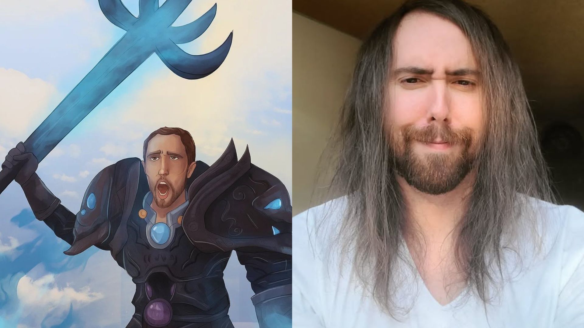 Asmongold is receiving backlash on X (Images via @asmongold/X, Instagram) 