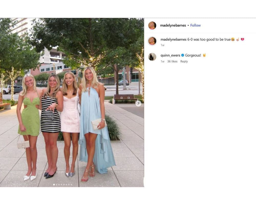 Madelyn Barnes turns heads in a pink mini dress as Quinn Ewers calls her &lsquo;Gorgeous&rsquo; on IG [IG/@madelynbarnes]
