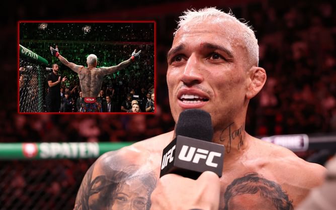 "This is a win for the Brazilian crowd" - Charles Oliveira delivers emotional message to fans after victory against Mateusz Gamrot at UFC Rio