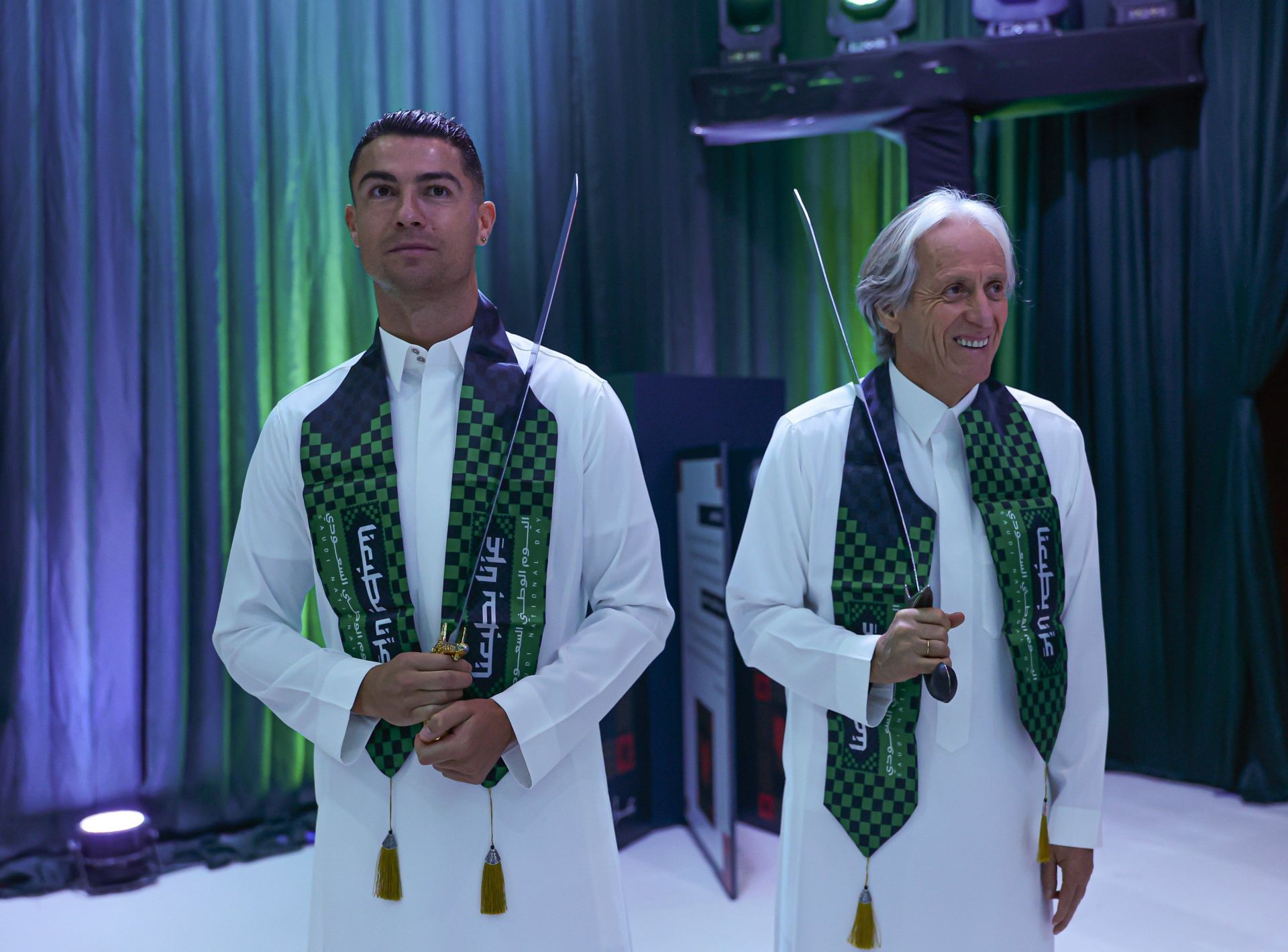 Ronaldo performs sword dance during Saudi Arabia&#039;s National Day celebrations - Source: Getty