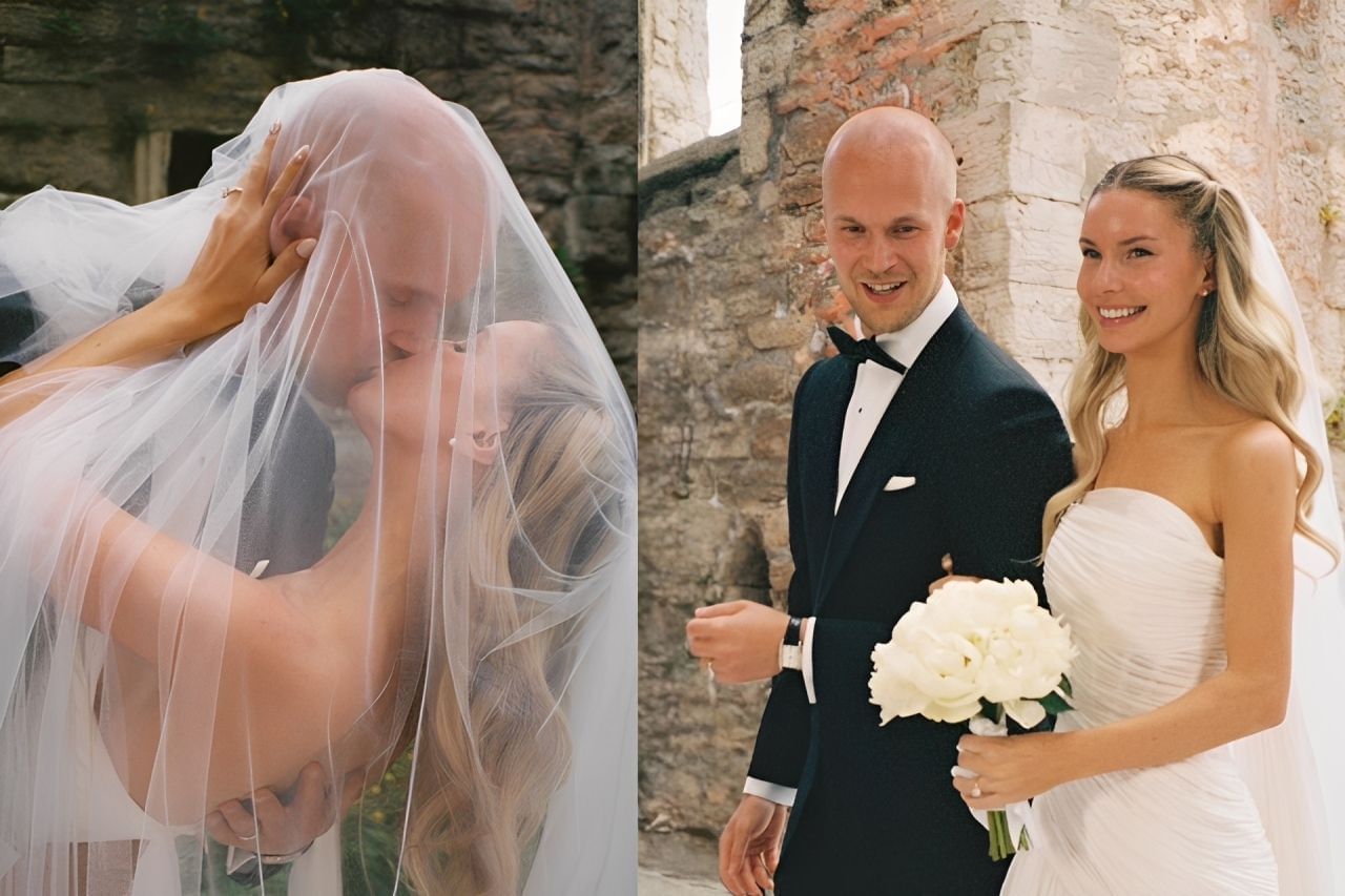 Elias Pettersson finally gives fans a glimpse into his intimate summer wedding with model Katelyn (Image Credit: IG @ _eliaspettersson)