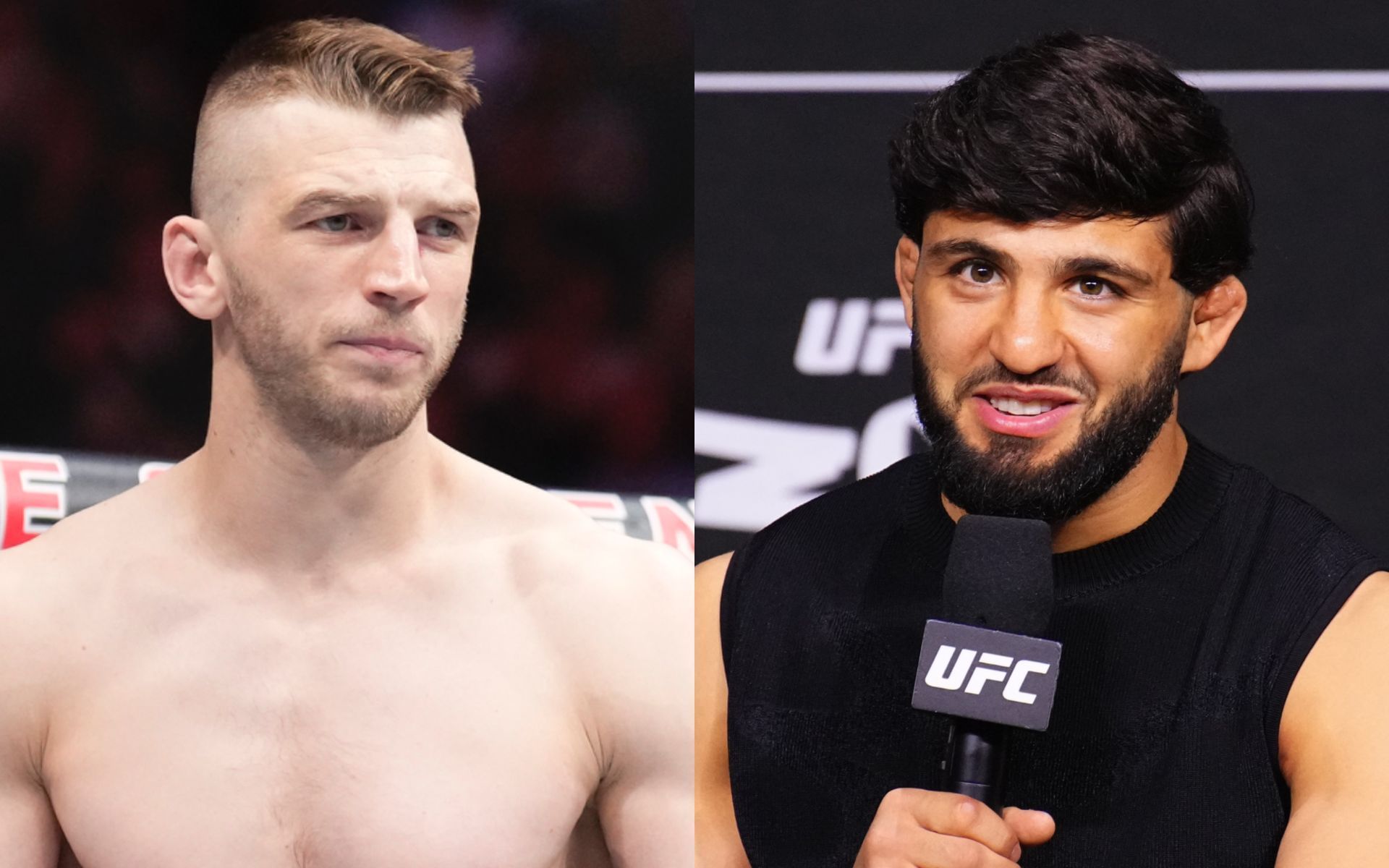 Dan Hooker (left) slams Arman Tsarukyan (right) ahead of their UFC Qatar clash. [Images courtesy: Getty Images]