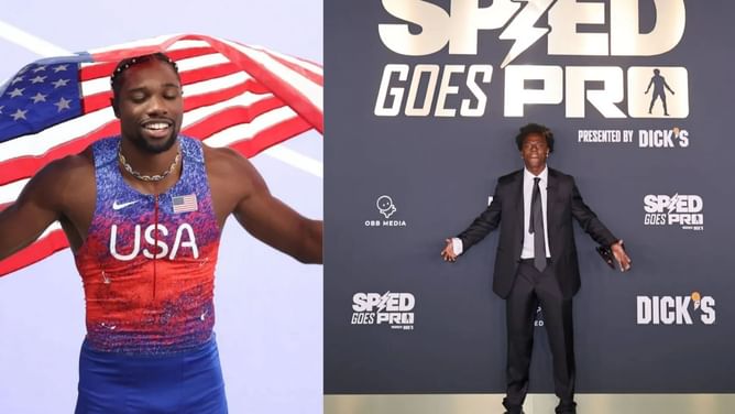 "Changing the game"- Noah Lyles gets real as IShowSpeed receives Olympic gold medal from Suni Lee after surprising gymnastics attempt