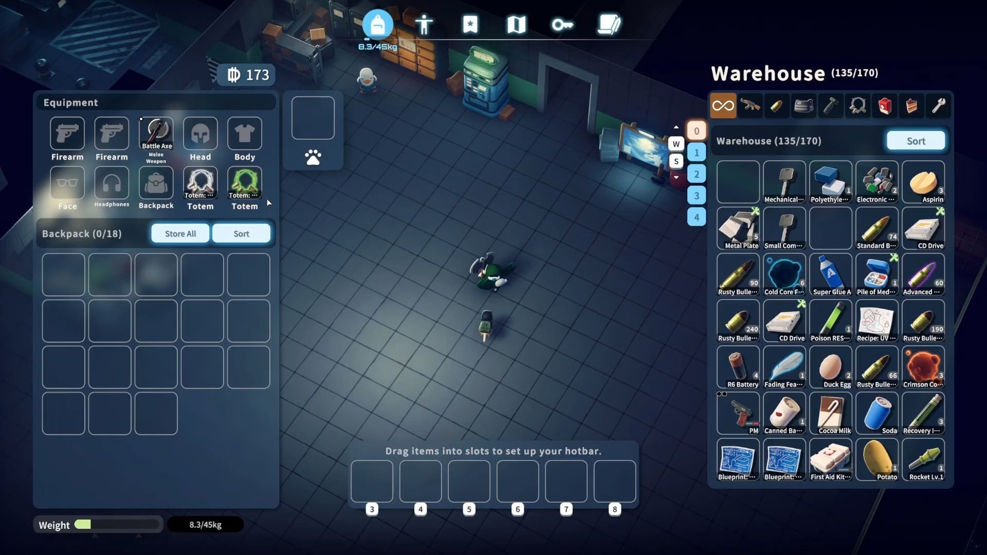 Inventory in Escape From Duckov (Image via bilibili)