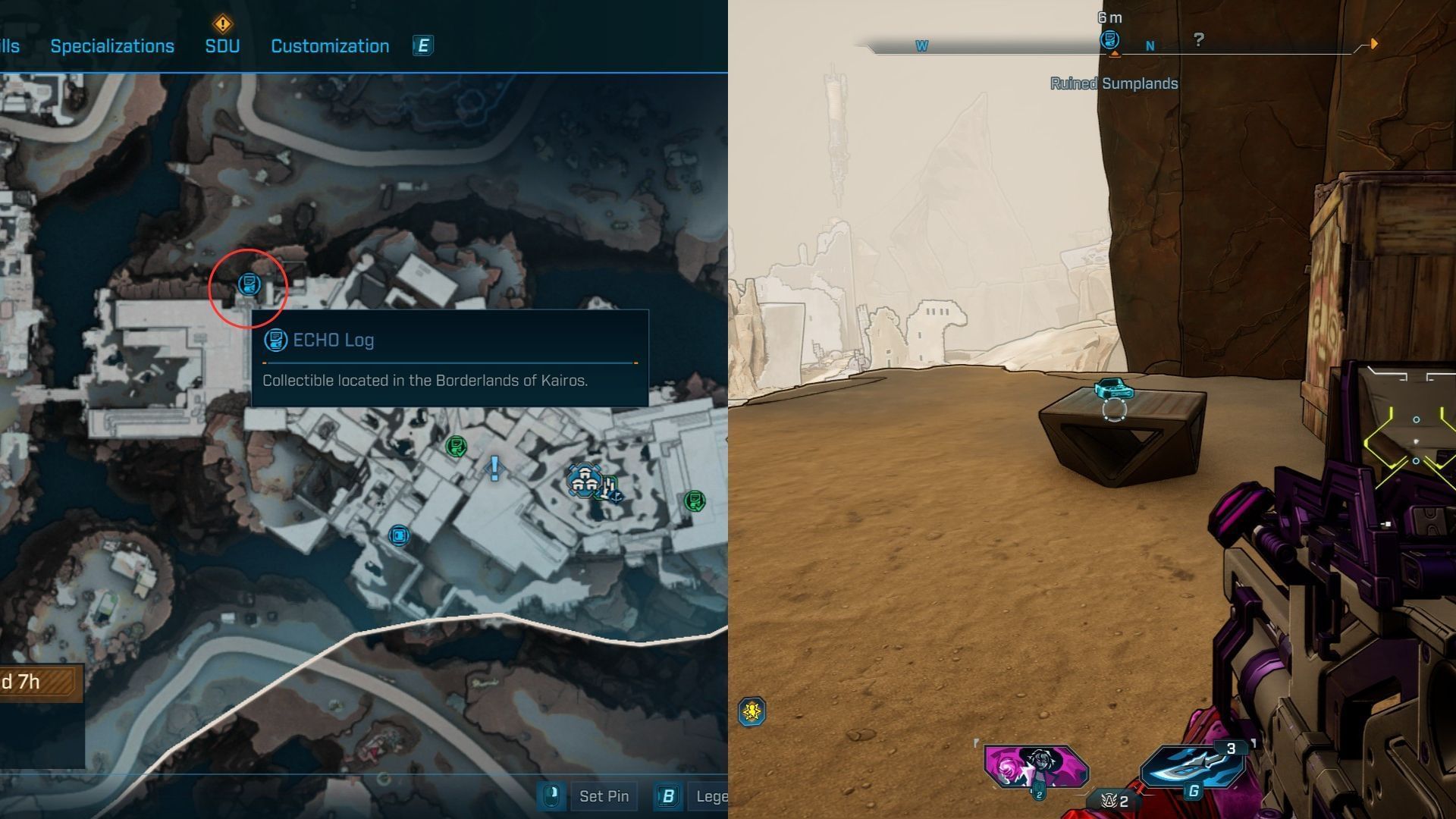 Ruined Sumplands ECHO Log #5 location in Borderlands 4 (Image via 2K)