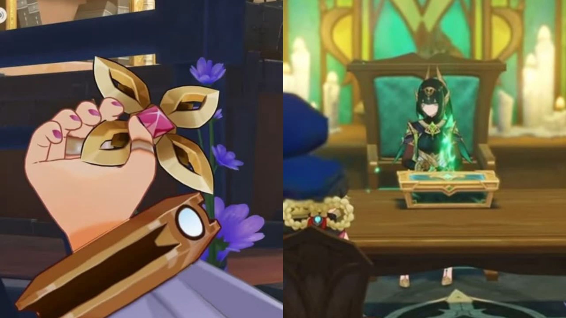 A look at the pendant given by Alice via Dori and Nefer&#039;s chess box in Genshin Impact (Image via HoYoverse)