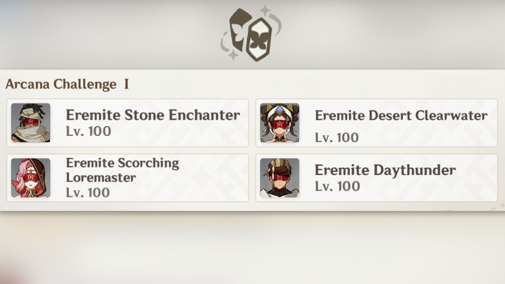 Arcana Challenge I enemy line-up (Image via Sportskeeda Gaming/HoYoverse)
