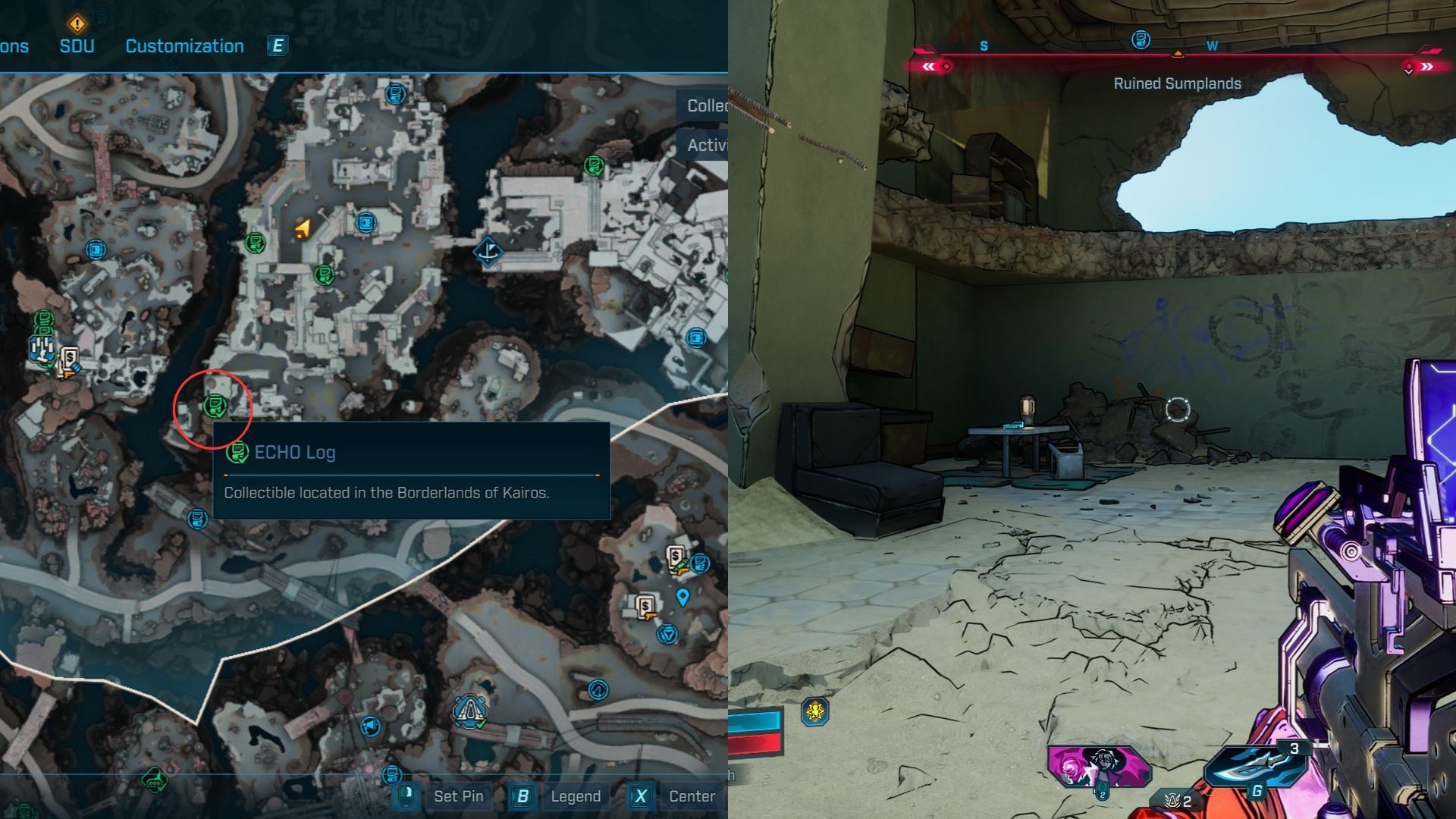 Ruined Sumplands ECHO Log #8 location in Borderlands 4 (Image via 2K)