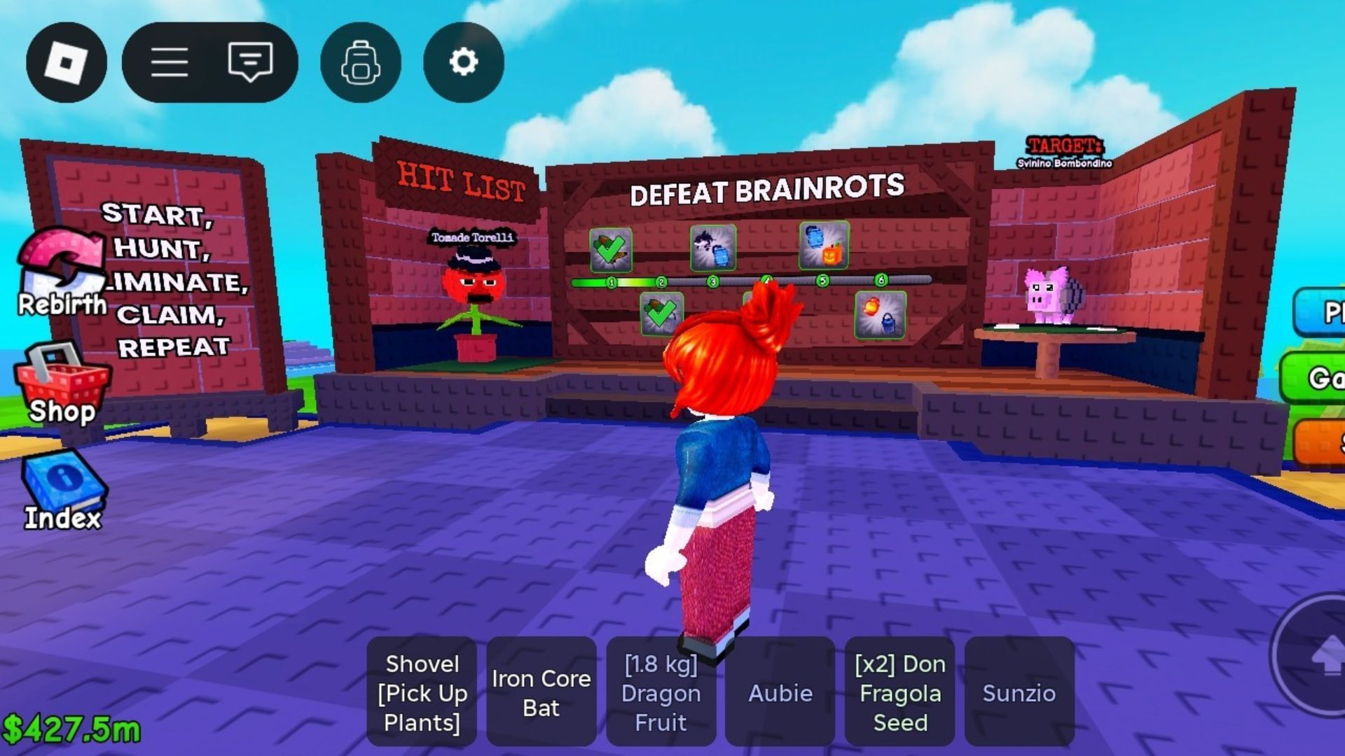 Defeat Brainrots event hub (Image via Roblox)