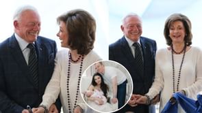 Jerry Jones' softer side gets captured as Cowboys owner shares rare family moment with great-granddaughter Parker Elouise and wife Eugenia