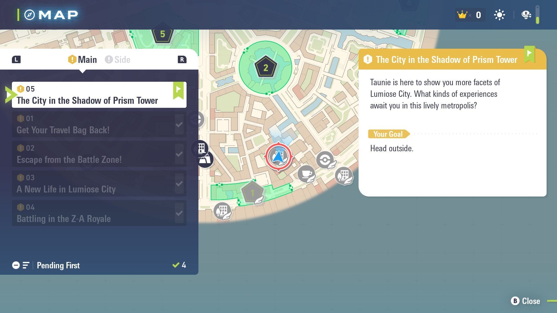 Go outside of Hotel Z (Image via The Pokemon Company)