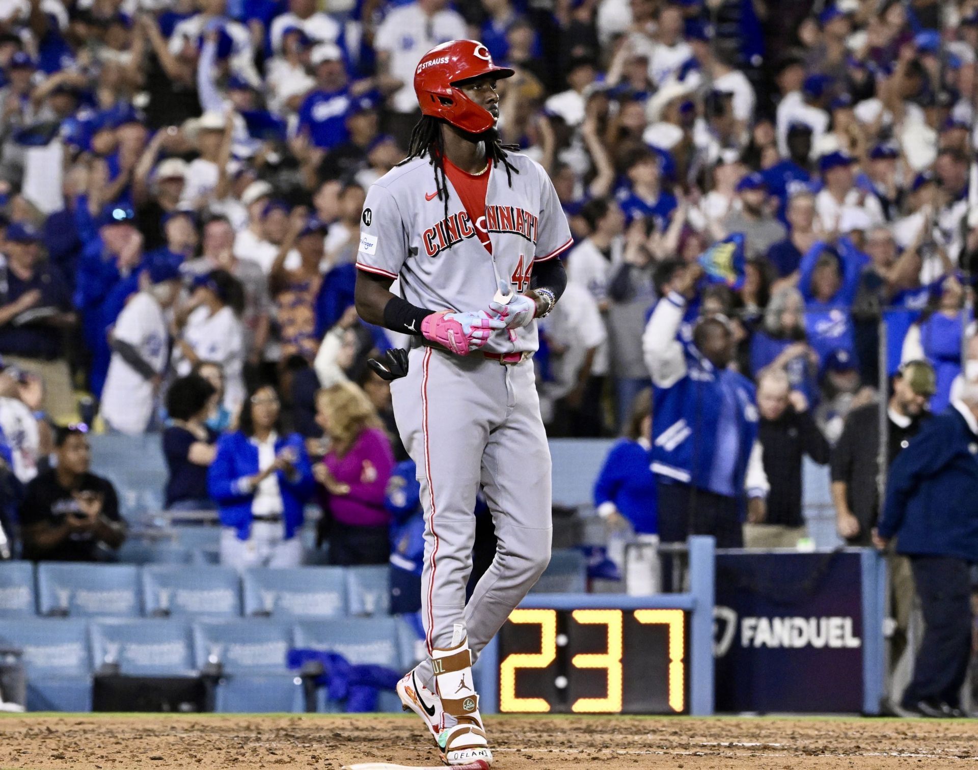 Los Angeles Dodgers defeated the Cincinnati Reds 8-4 to win game 2 of a wild card series baseball game and advance to the NLDS. - Source: Getty