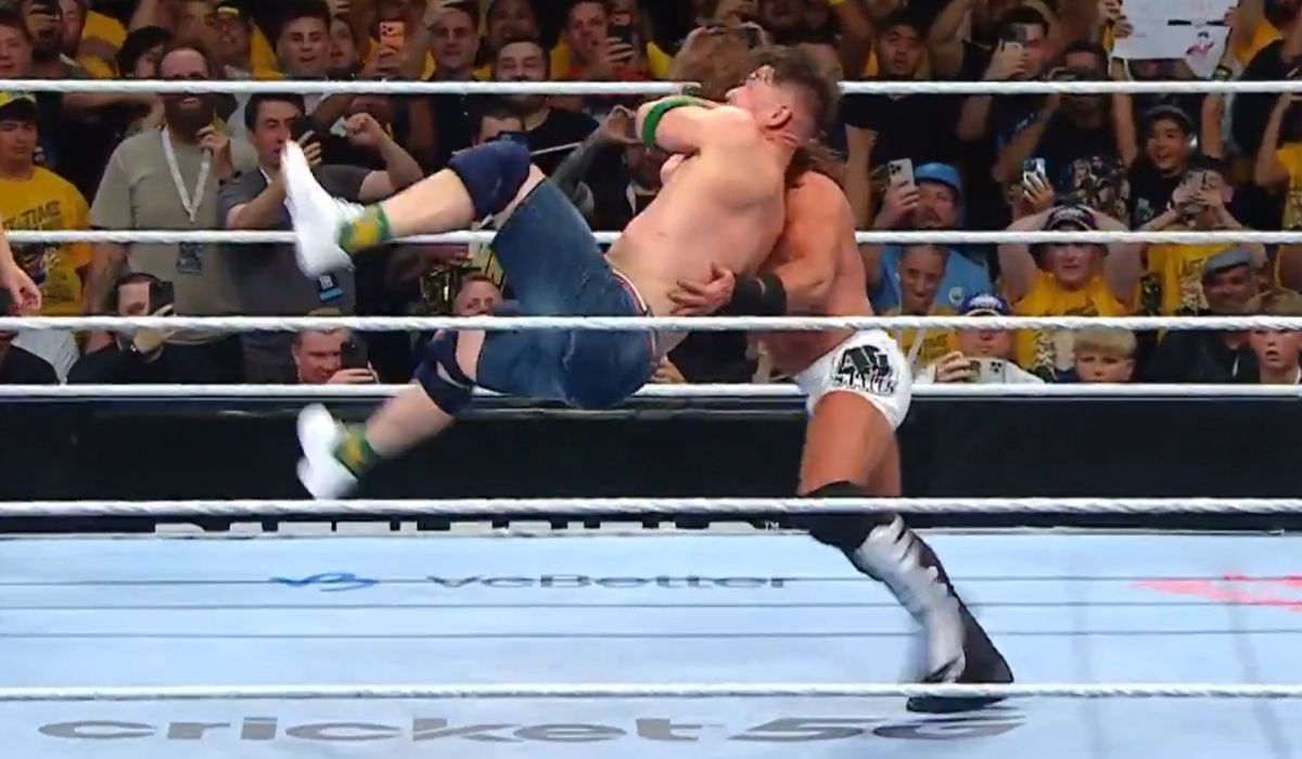 Cena RKO AJ Styles at Crown Jewel! [Image credits: WWE on X]