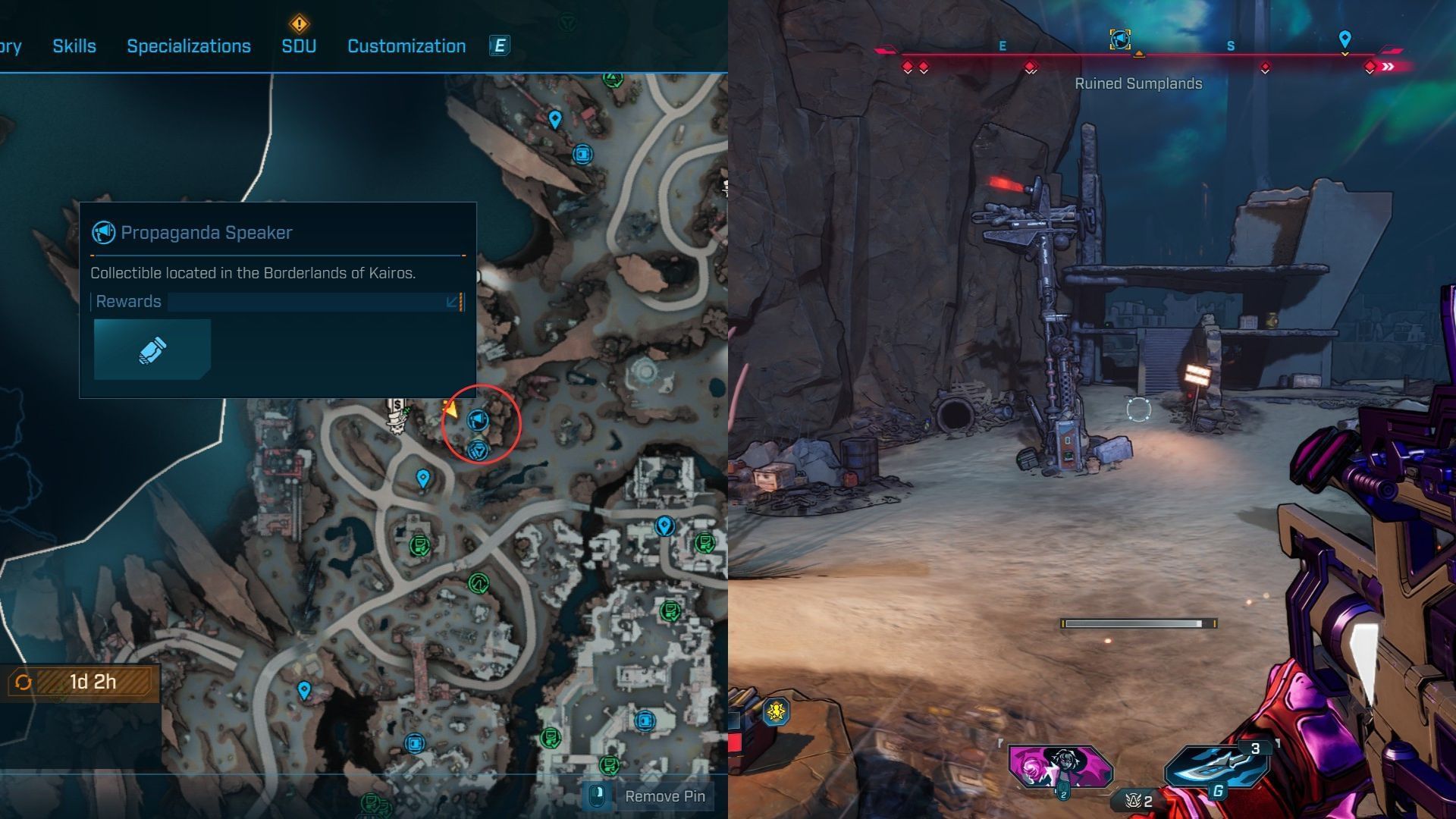 Ruined Sumplands Propaganda Speaker #3 location (Image via 2K)