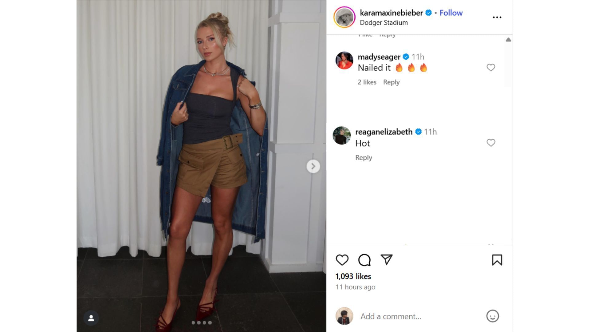 Kara Bieber&#039;s Instagram post saw comments from Reagan Bregman and Madisyn Seager (Source: Instagram @karamaxinebieber)