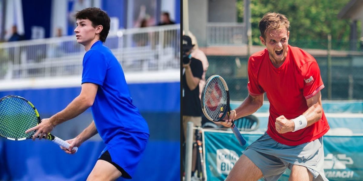 Garrett Johns vs Mats Rosenkranz is one of the quarterfinal matches at the Fairfield Challenger 2025. (Photos: Instagram - @garrettjohnz, @mats_rooosen)