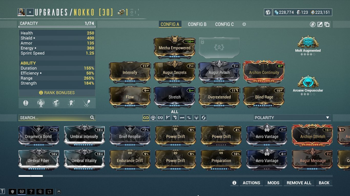 The Mecha set bonus is not completely necessary, but it&#039;s the best choice of Aura for a status-damage build (Image via Digital Extremes)