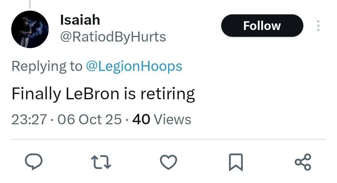 Fan reacts to LeBron James&rsquo; teaser announcement (Photo: Instagram @legionhoops)