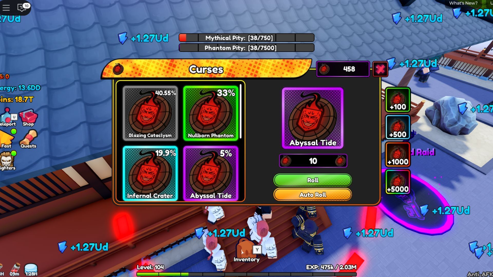 There are seven types of curses in the Curses gacha (Image via Roblox)