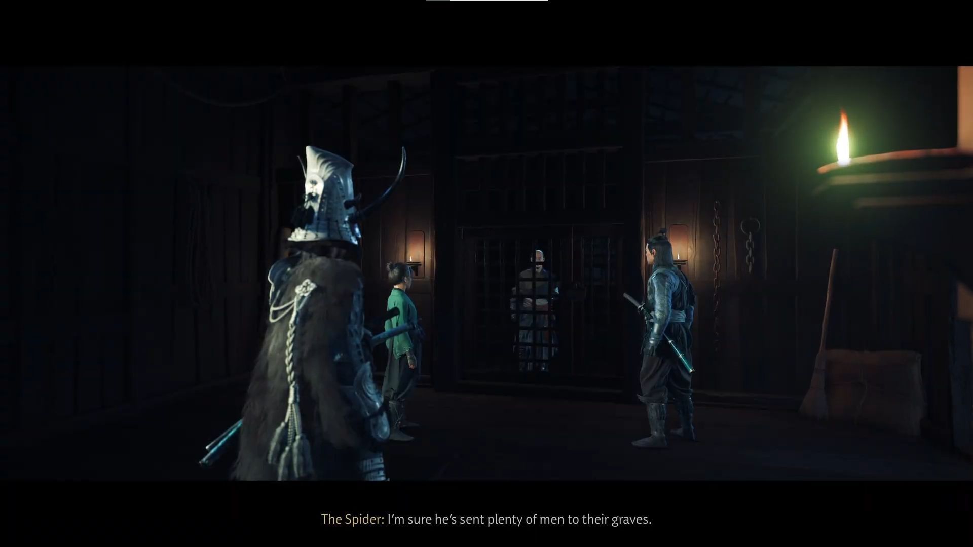 Cutscene with the Spider in A Wolf&#039;s Pack quest (Image via Sportskeeda Gaming || Sucker Punch)