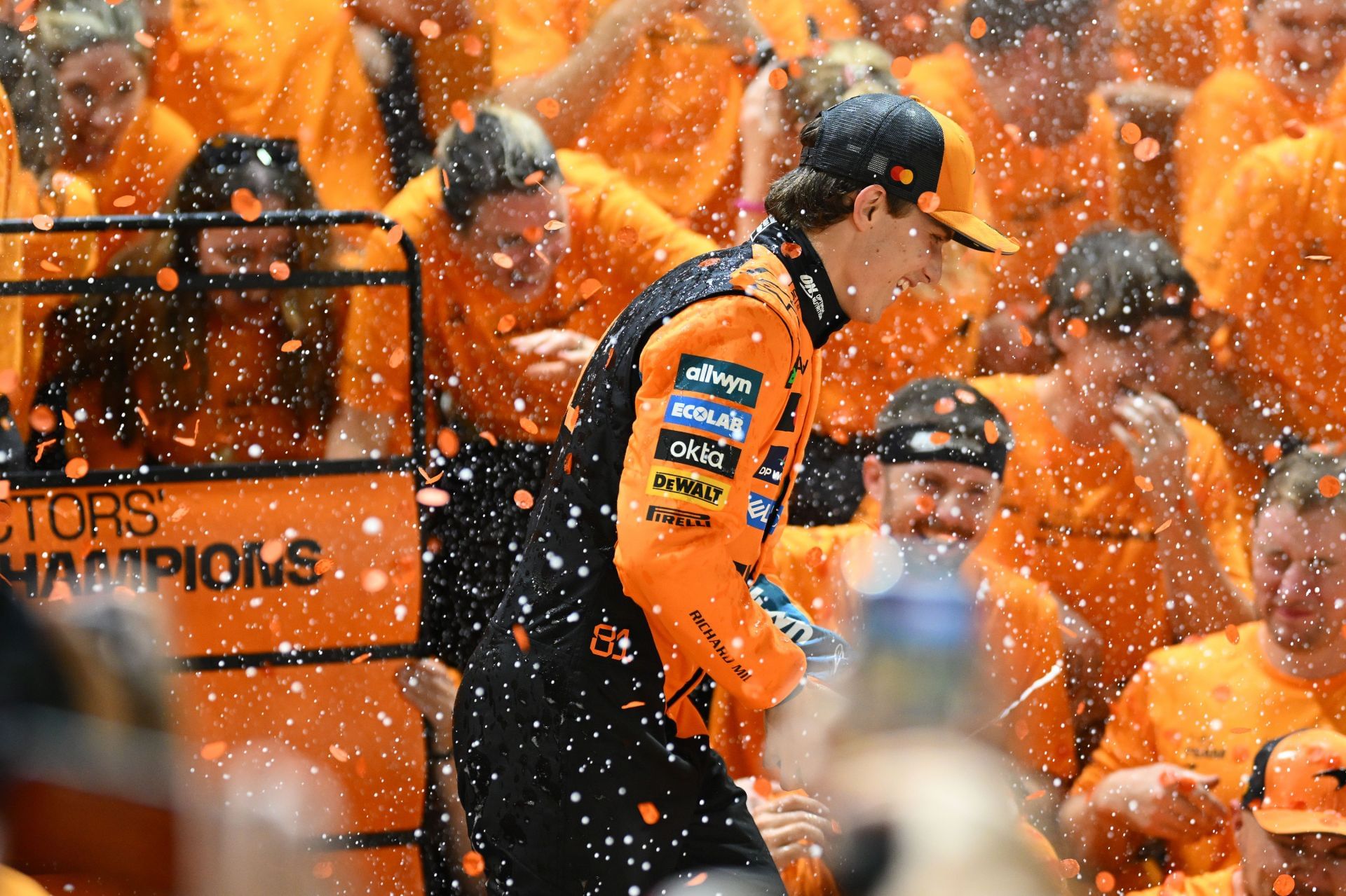Oscar Piastri is celebrating McLaren&#039;s 2025 constructors&#039; championship at the 2025 F1 Grand Prix of Singapore - Source: Getty