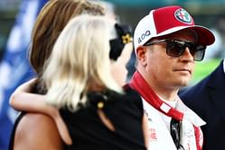 Former Ferrari world champion Kimi Raikkonen and wife Minttu dress up for an early Halloween celebration