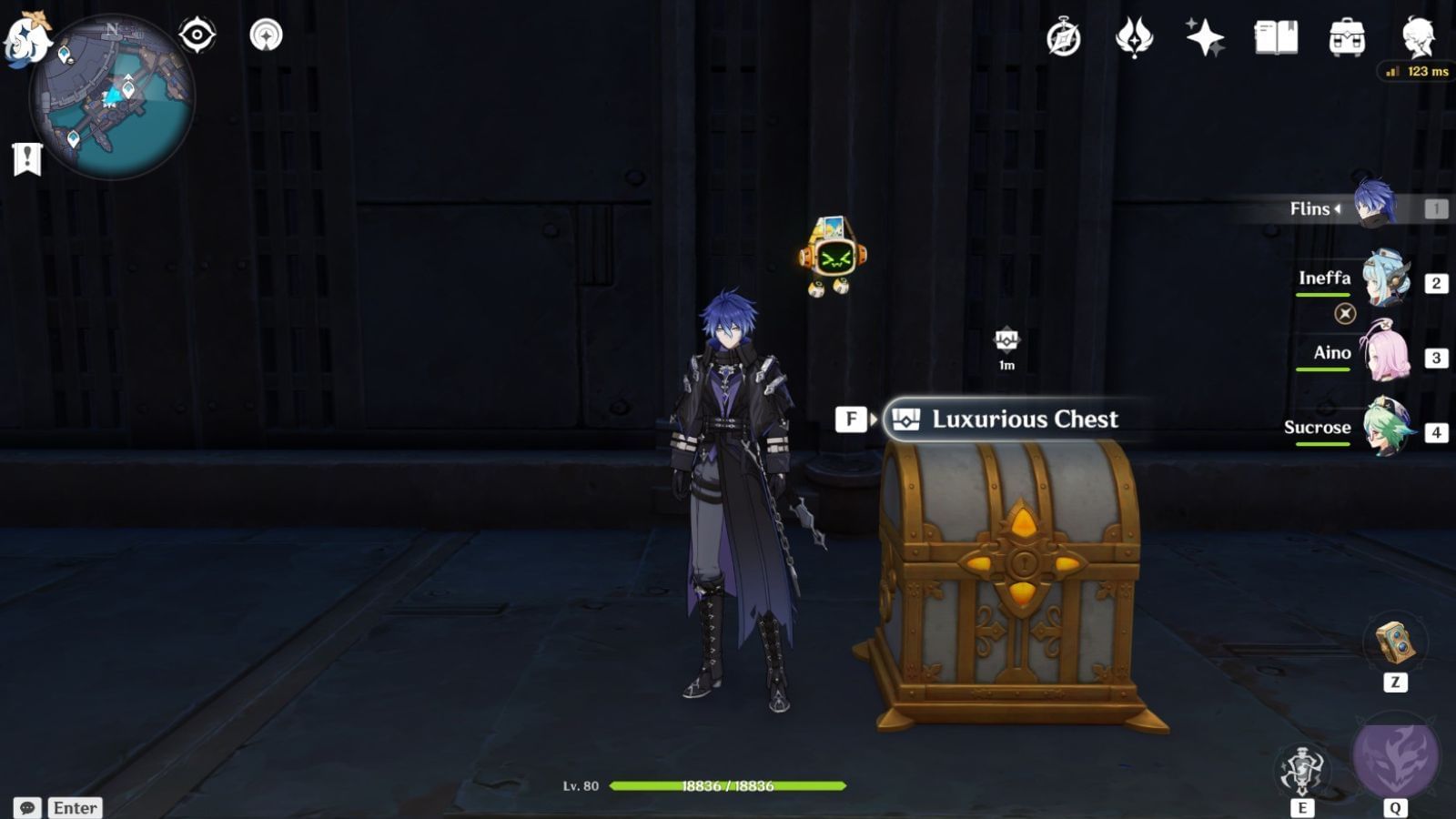 Defeat all three enemies in the area to get this Luxurious chest (Image via HoYoverse)