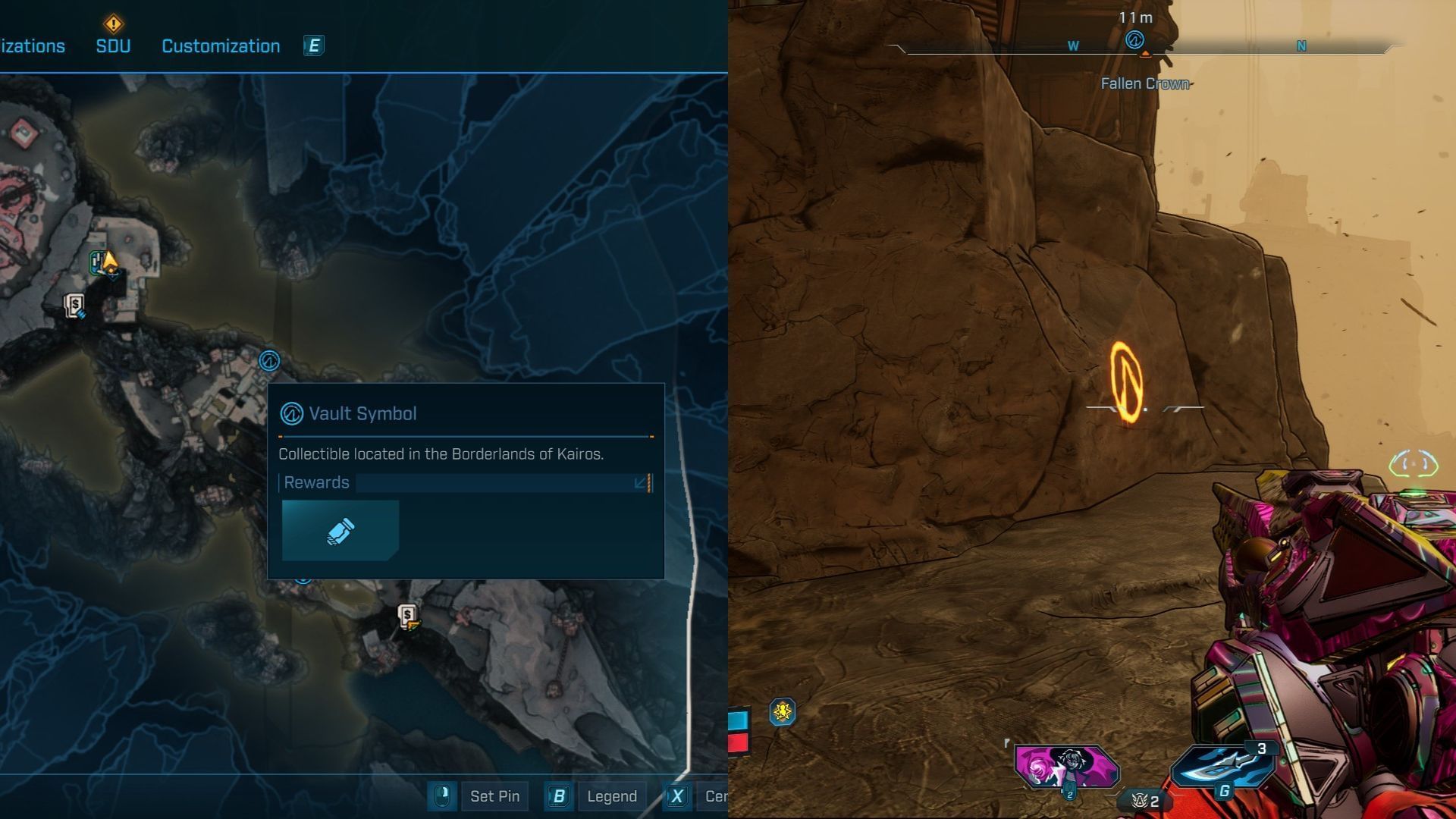 The Vault Symbol is on a rock near the ledge (Image via 2K)