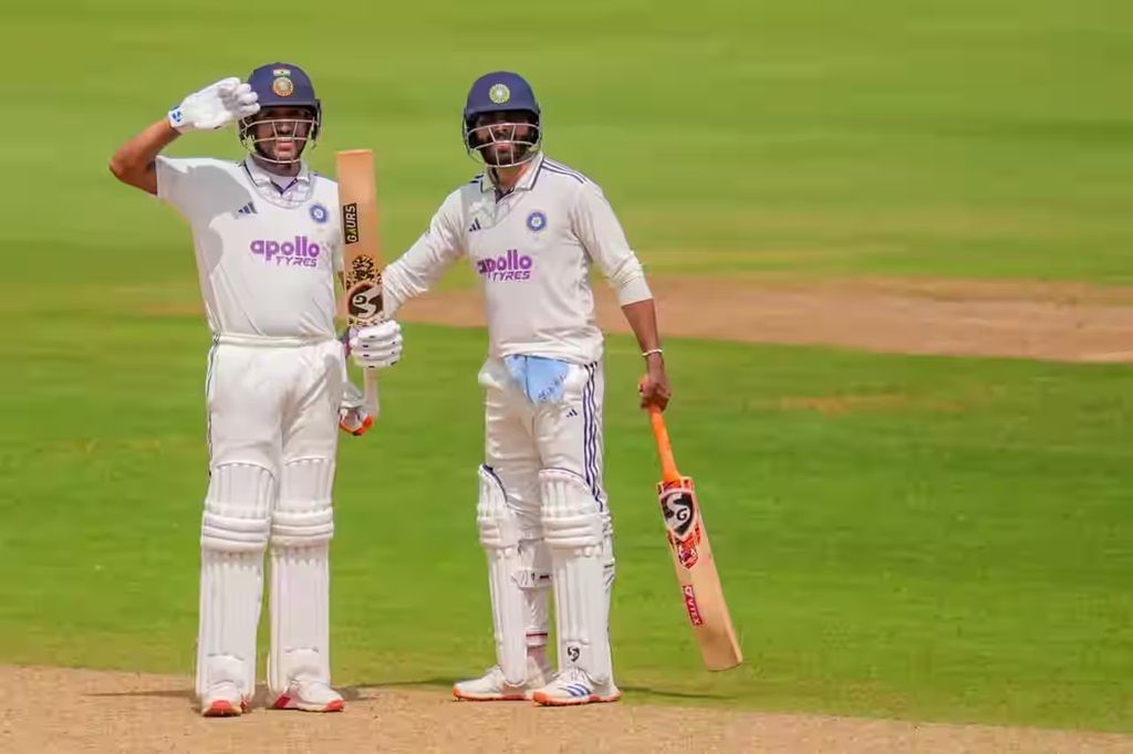 Dhruv Jurel (left) and Ravindra Jadeja scored centuries in the first Test against the West Indies. [P/C: BCCI]