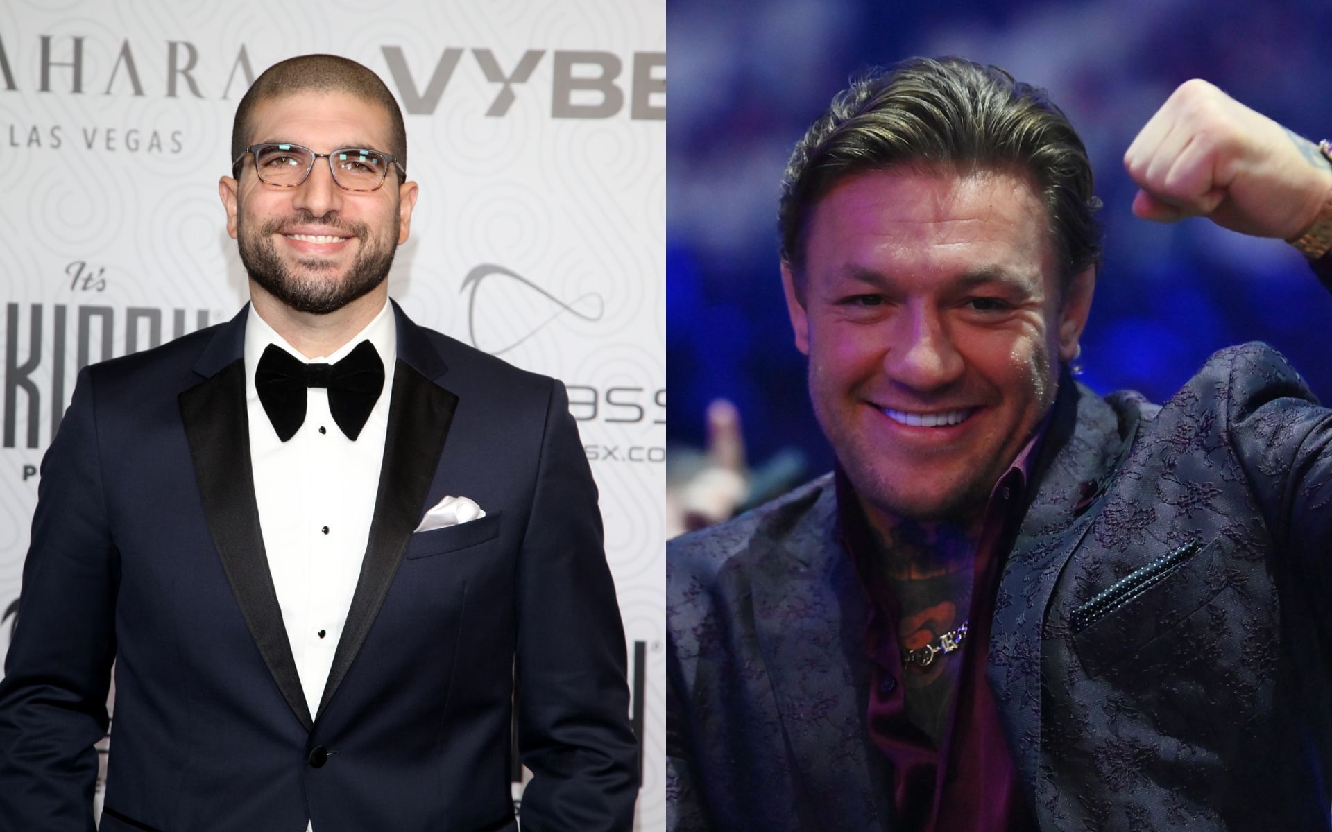 Ariel Helwani (left) reacts to Conor McGregor (right) getting suspended. [Images courtesy: Getty Images]