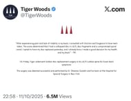 Woods’ tweet on X _ Image via X/@TigerWoods