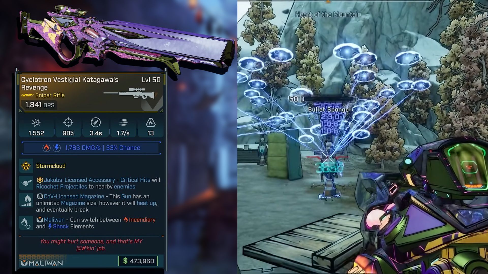Katagawa&rsquo;s Revenge is the best option for proccing Chroma Accelerator&#039;s effects (Image via Gearbox Software)