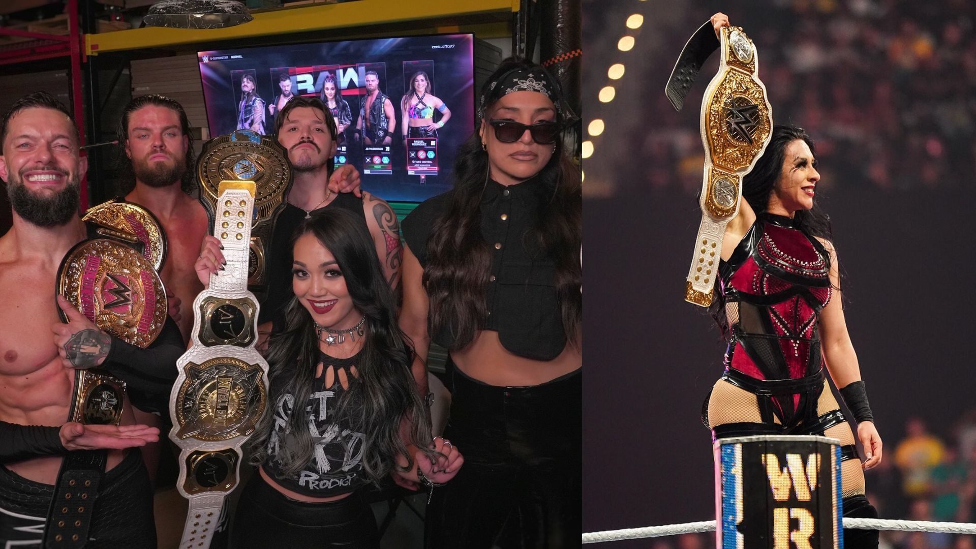 The Judgment Day &amp; Stephanie Vaquer (Image Credits: Finn Balor on X and WWE.com)