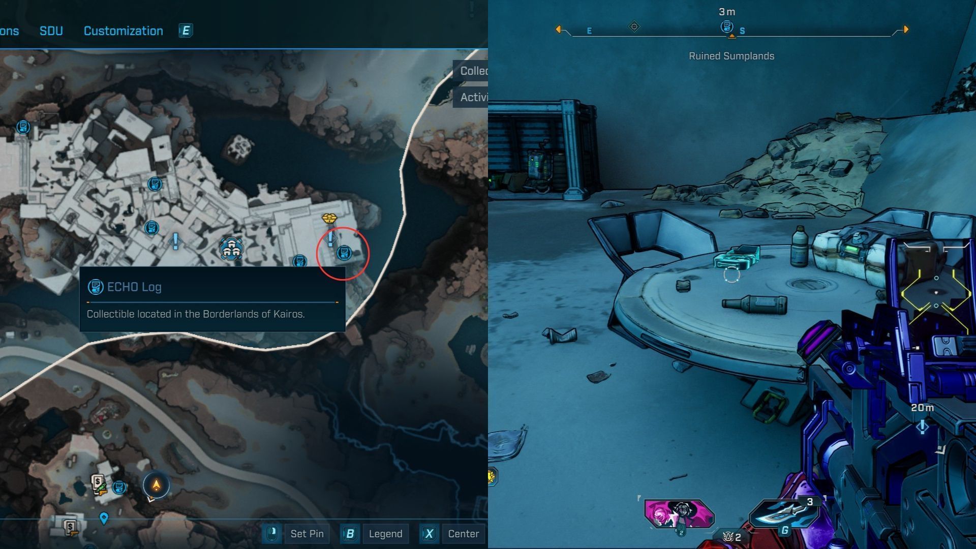 Ruined Sumplands ECHO Log #1 location in Borderlands 4 (Image via 2K)