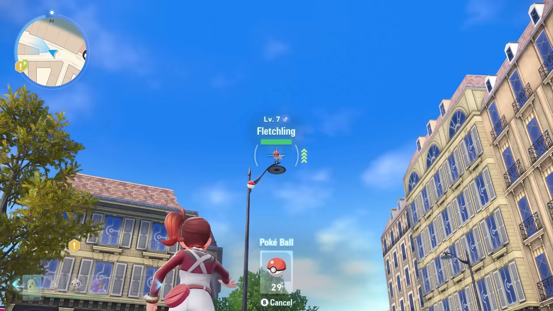 You can even lock on a creature to catch them (Image via The Pokemon Company)