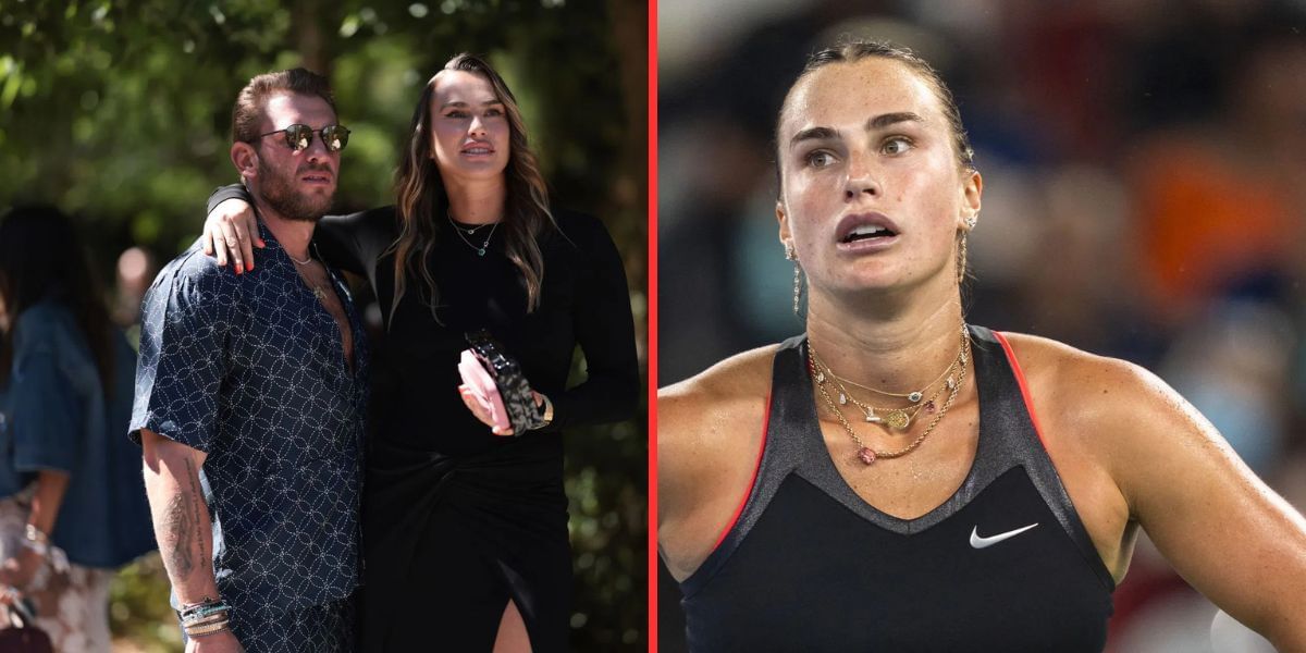 Georgios Frangulis and Aryna Sabalenka (left), Aryna Sabalenka (right), Sources: Getty
