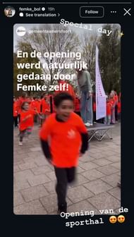 Still taken from Bol's Instagram (source: @femke_bol)