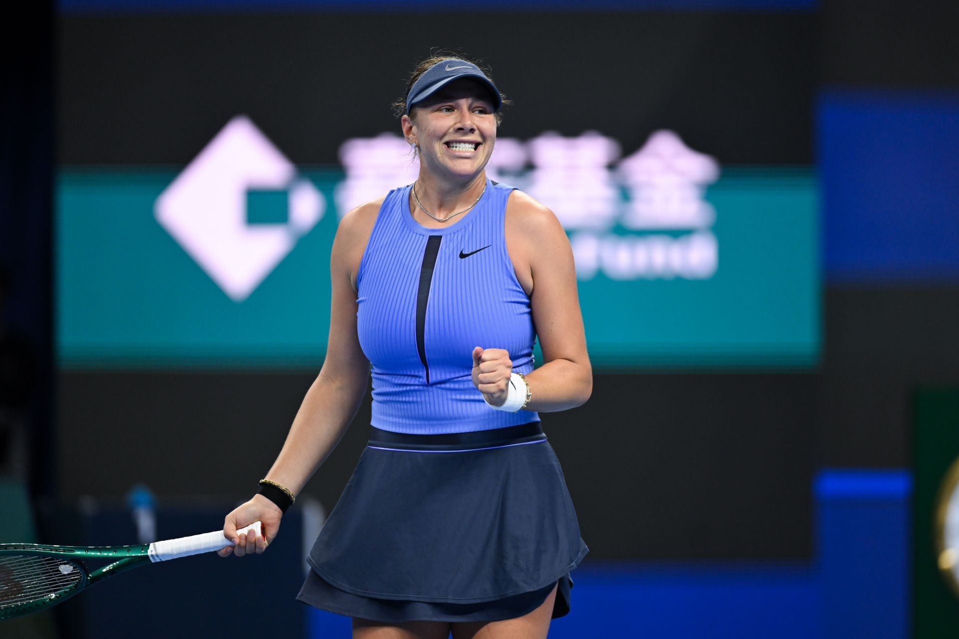 Amanda Anisimova of the United States at the China Open at the National Tennis Center in Beijing, China (Photo by Getty Images)